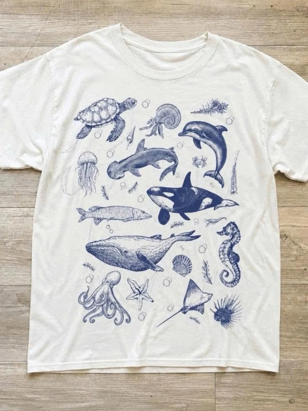 Kids White Nautical Animal Graphic Tee